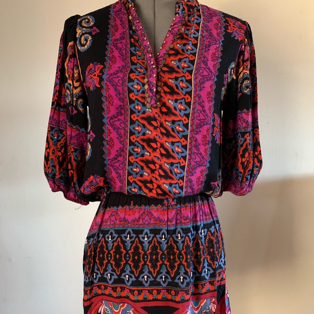 Angie | Elastic Tunic Top Multi-Color